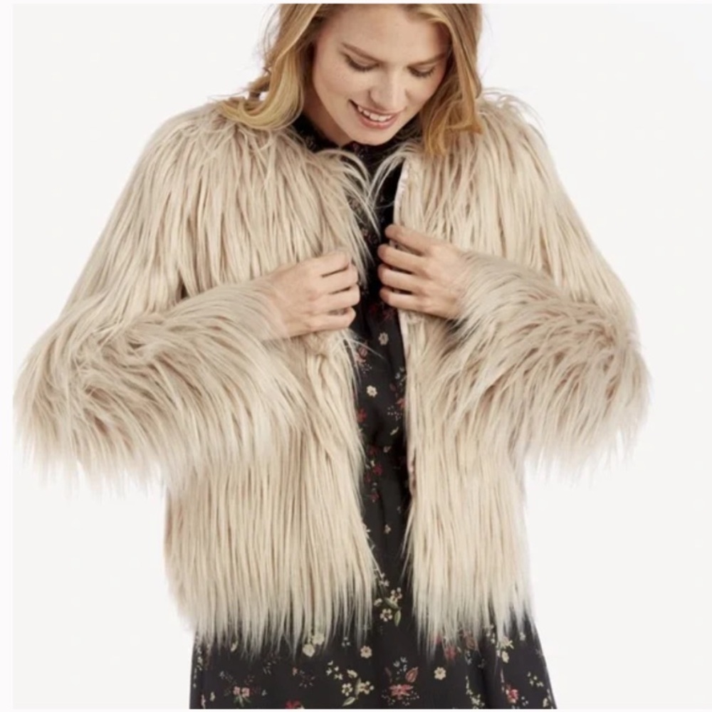 Sole Society Faux Fur Jacket Light Taupe